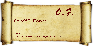 Oskó Fanni névjegykártya