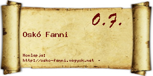 Oskó Fanni névjegykártya