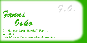 fanni osko business card